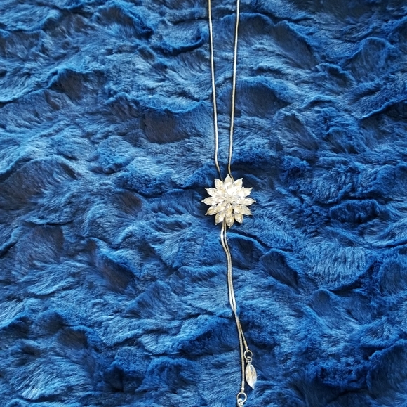 STERLING SILVER CRYSTAL NECKLACE - Picture 2 of 10